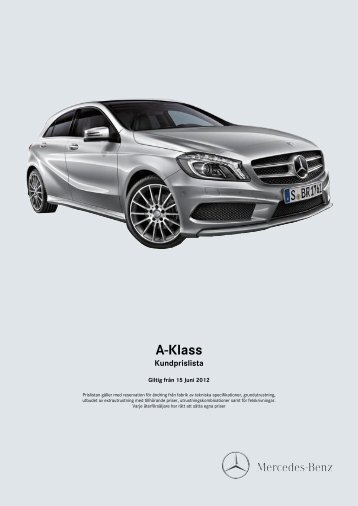 Ladda ned prislistan för A-Klass (pdf) - Mercedes-Benz Sverige