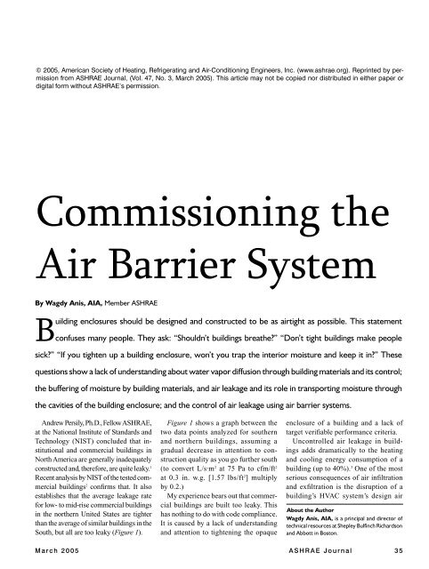 Commissioning the Air Barrier System - Air Barrier Association of ...