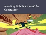 George Moehrle - Avoiding Pitfalls as an ABAA Contractor