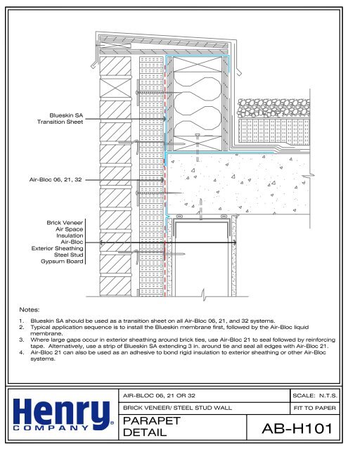 Air Barrier Construction Design Details