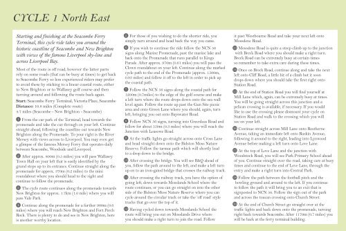 North East Cycle Route Map North East Cycle Route Map - Wirral