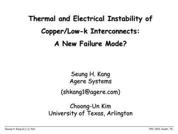 Thermal and Electrical Instability of Copper/Low-k ... - Sematech