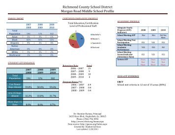 Richmond County School District Morgan Road Middle School Profile