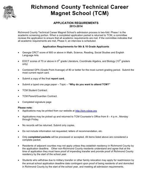 Magnet sale school requirements