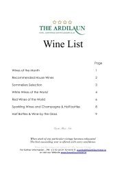 Wine List - The Ardilaun Hotel Galway