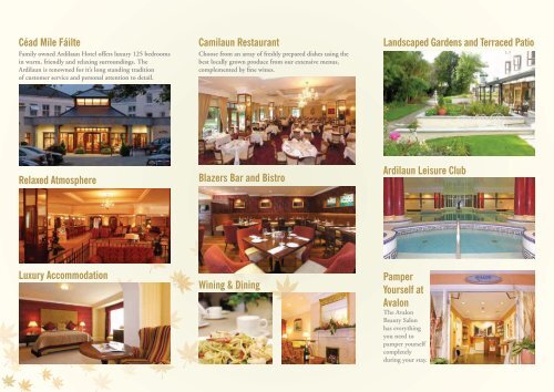 Hotel Brochure here - The Ardilaun Hotel Galway