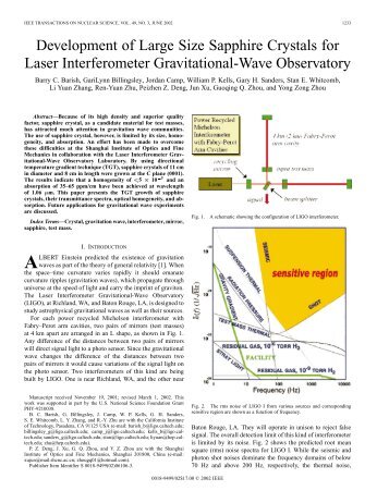 Paper on Sapphire Development for LIGO, IEEE Trans ... - Caltech