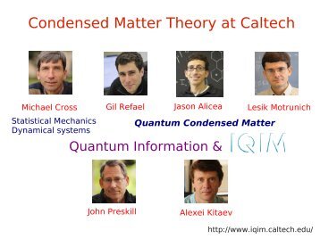 Condensed Matter Theory at Caltech