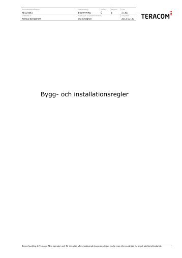 Bygg- och installationsregler - Teracom