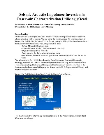 Seismic Acoustic Impedance Inversion in Reservoir Characterization ...