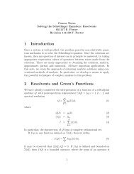 1 Introduction 2 Resolvents and Green's Functions