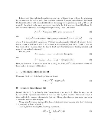 1 Unbinned likelihood fit 2 Binned likelihood fit