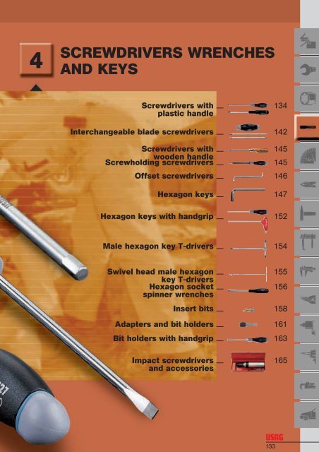SCREWDRIVERS WRENCHES AND KEYS