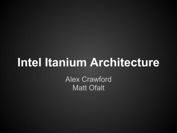 Intel Itanium Architecture