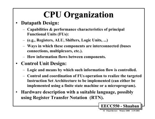 CPU Organization