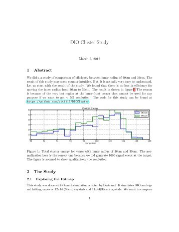 DIO Cluster Study - Caltech High Energy Physics