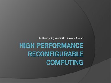 High Performance Reconfigurable Computing