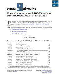 BANDIT Products General Hardware Reference ... - Encore Networks