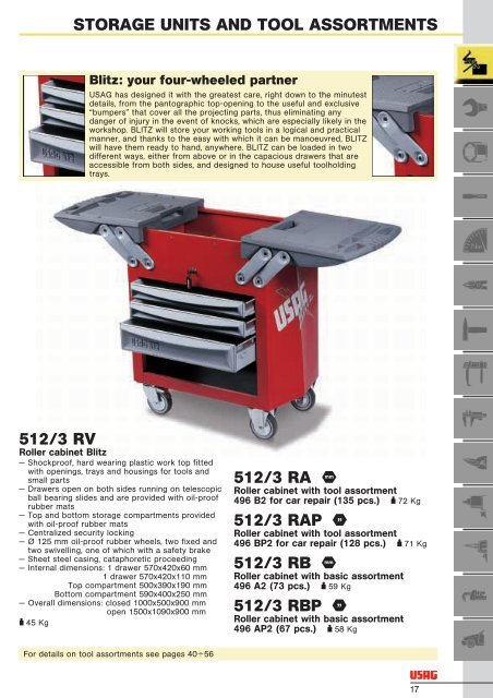 STORAGE UNITS AND TOOL ASSORTMENTS