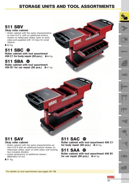 STORAGE UNITS AND TOOL ASSORTMENTS