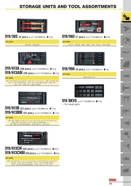 STORAGE UNITS AND TOOL ASSORTMENTS