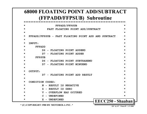 Representation of Floating Point Numbers in Single Precision ...