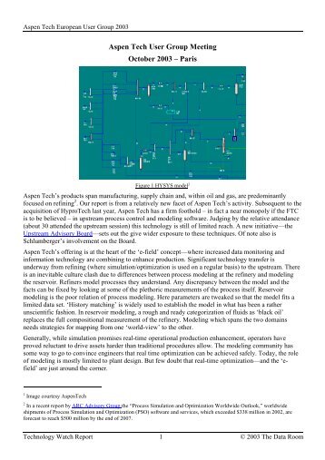 AspenTech EU User Group 2003 - Oil Information Technology Journal