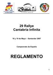 Reglamento Particular de la Prueba - Rallye Santander Cantabria