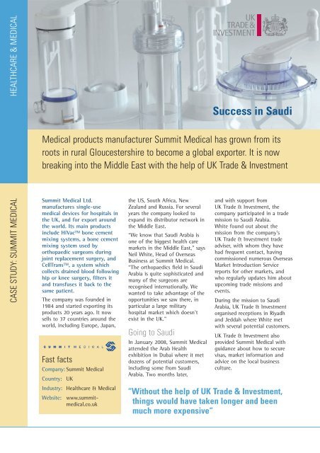 Summit Medical achieve success in Saudi - Middle East Hospital ...