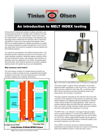 An introduction to MELT INDEX testing - Anamet.cz