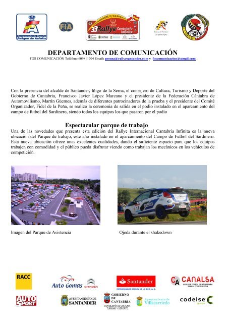 Comunicado 13 - Rallye Santander Cantabria