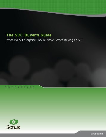 The SBC Buyer's Guide - Sonus Networks