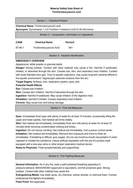 MSDS of TCCA