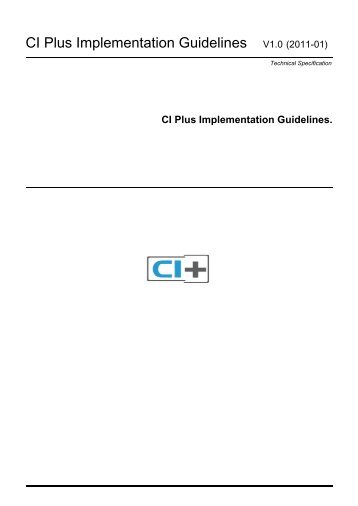 CI Plus Implementation Guidelines