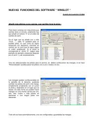 NUEVAS FUNCIONES DEL SOFTWARE â WINSLOT â