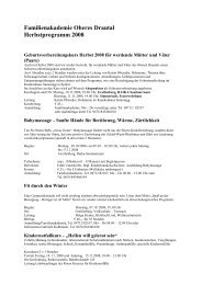 Familienakademie Oberes Drautal Herbstprogramm 2008