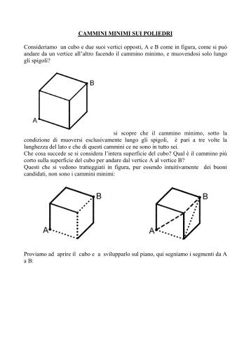 CAMMINI MINIMI SUI POLIEDRI Consideriamo un cubo e due suoi ...