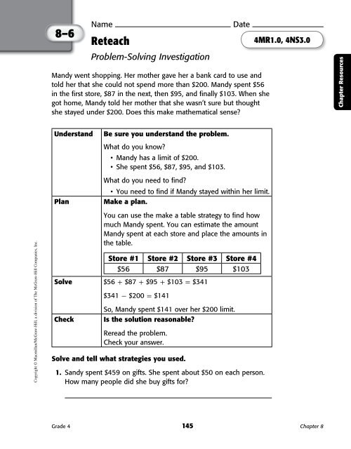 Reteach and Skills Practice Workbook