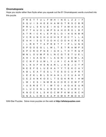 a PDF file of the Onomatopoeia Word Search Puzzle - All-Star Puzzles