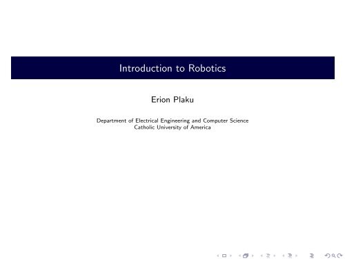 Introduction to Robotics