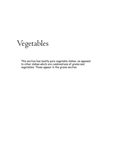 Vegetables - Alan's Cookbook