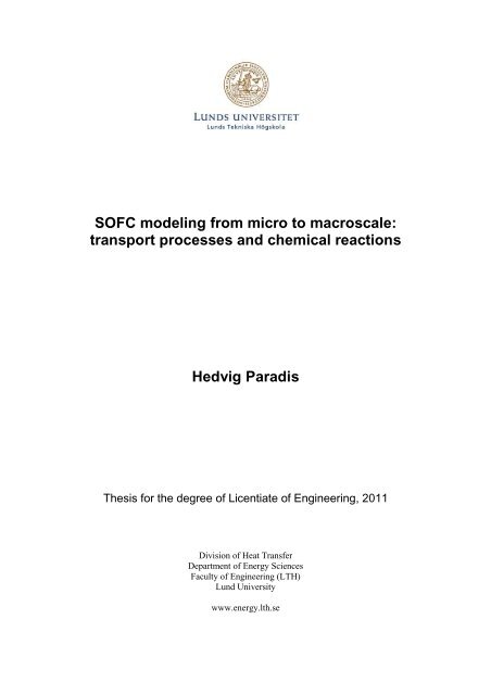 Thesis for degree: Licentiate of Engineering