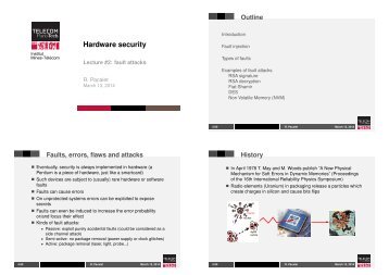 Hardware security - Lecture #2: fault attacks