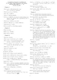 A selection of answers to problems in F. M. White, Fluid Mechanics ...