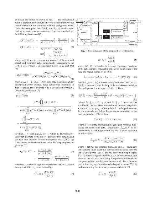 a statistical model-based double-talk detection incorporating soft ...