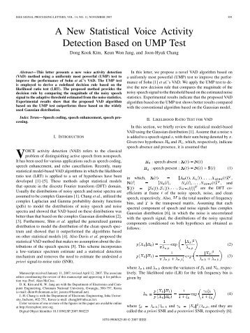 A New Statistical Voice Activity Detection Based on UMP Test