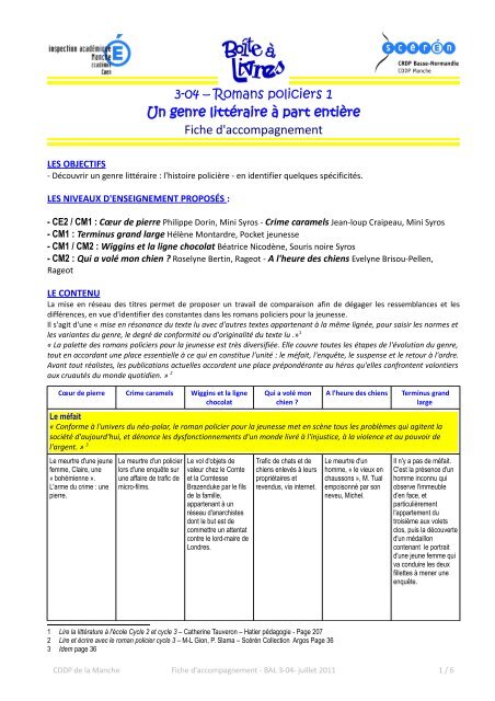 3 04 â Romans Policiers 1 Un Genre Littãraire ã Part Entiã