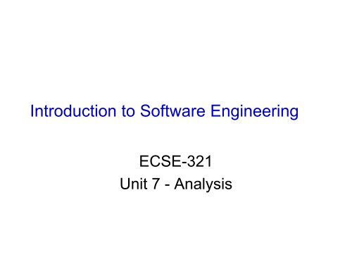 Introduction to Software Engineering