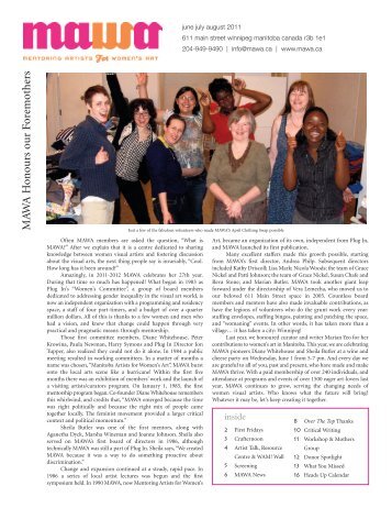 MAWA Newsletter Summer 2011 - Mentoring Artists for Women's Art