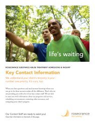 Key Contact Information - Rosecrance Health Network